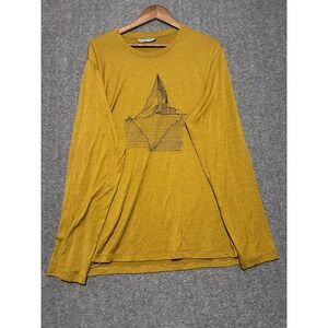 Icebreaker crewneck base layer merino wool blend mens mustard outdoors 2XL